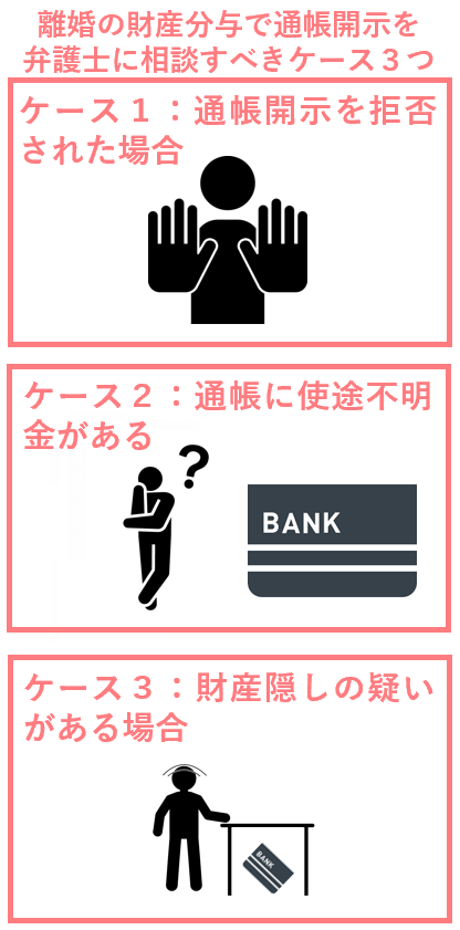 離婚の財産分与で通帳開示を弁護士に相談すべきケース３つ