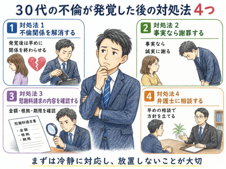 ６章　３０代の不倫が発覚した後の対処法４つ