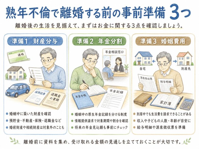 6章 熟年不倫を理由とした離婚の事前準備3つ