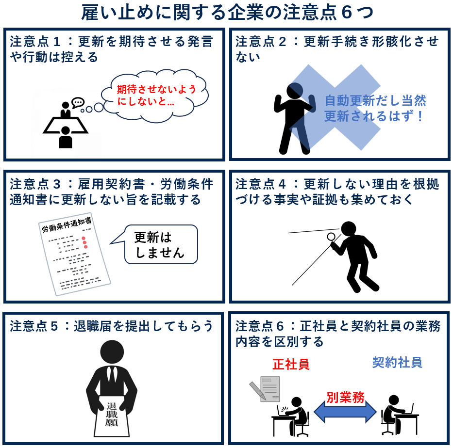 雇い止めに関する企業の注意点６つ